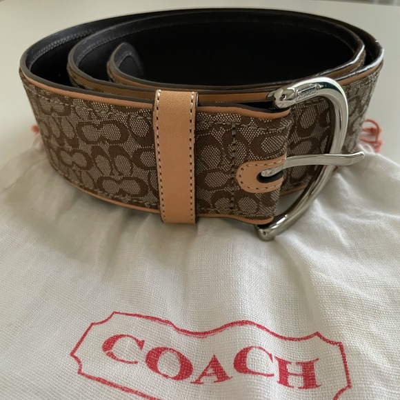 Coach Monogram Canvas & Leather Belt - Picture 3 of 3